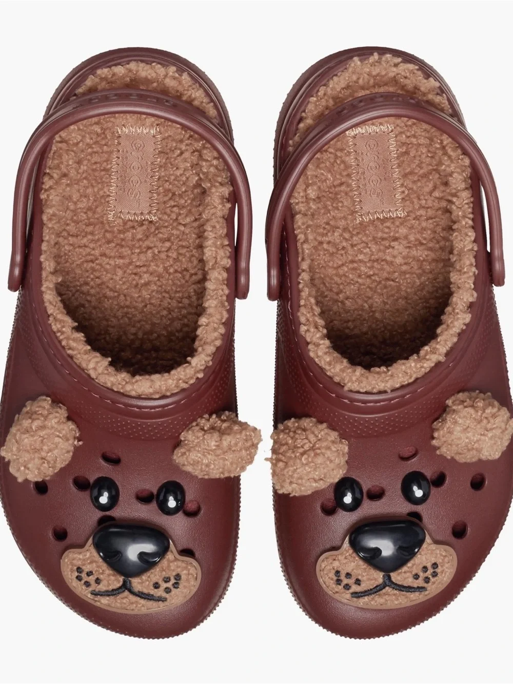 Kids' Classic Faux Shearling Lined Brown Bear Clog J3